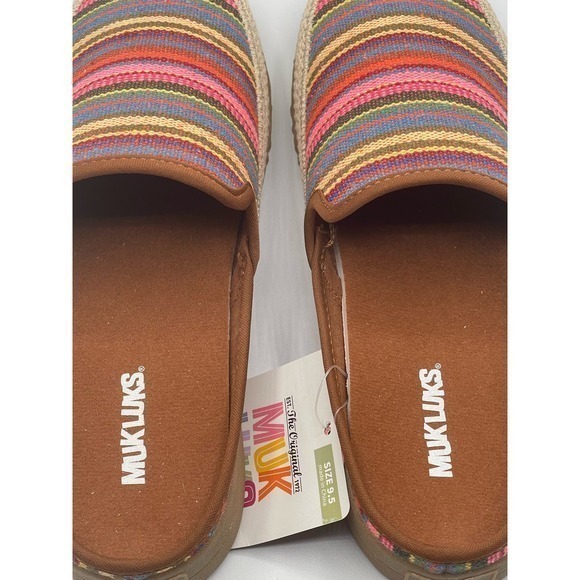 MUK LUKS Bright Stripe Multicolor Stripe Street Brooklyn‎ Highway Clogs - Picture 5 of 11